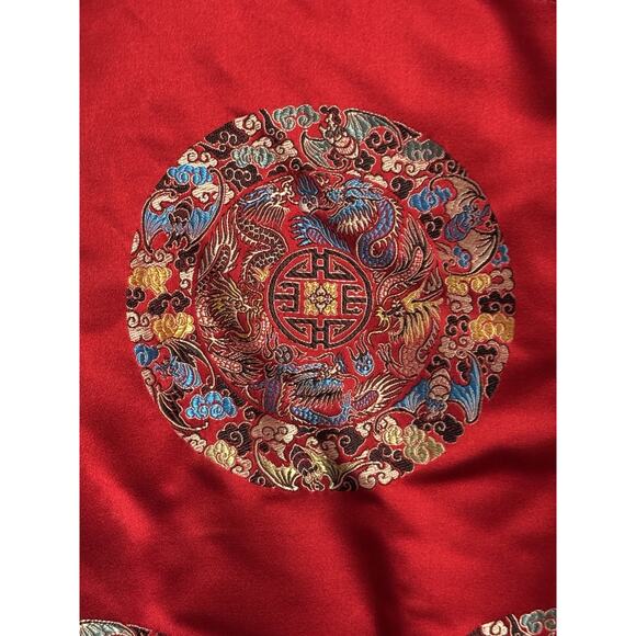 NWT old Stock Asian Chinese Brocade Red Silk reversible Jacket Sz M Old Money - Picture 3 of 13